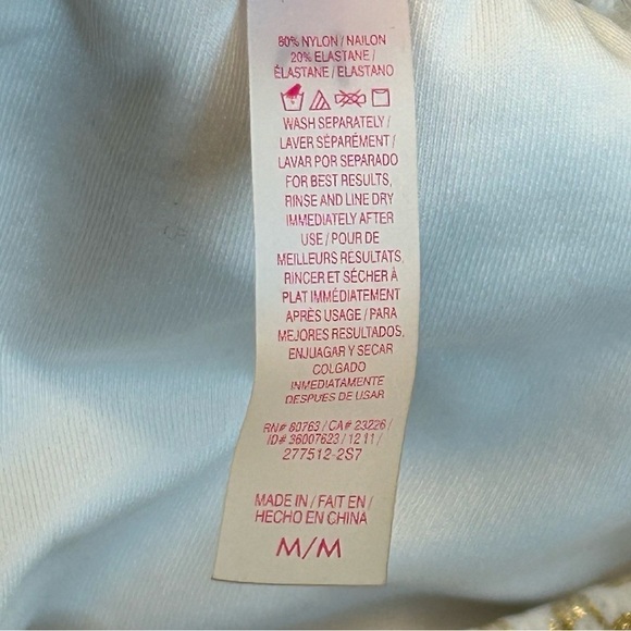 VICTORIA'S Secret white gold metallic leopard print hipster bikini bottoms Sz M - Picture 5 of 9